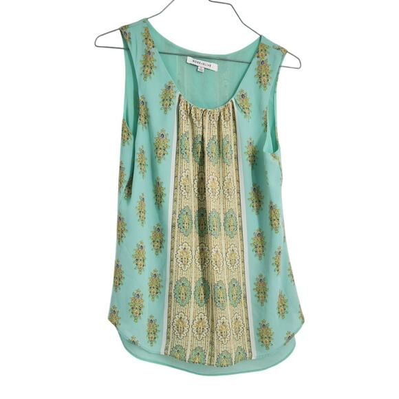 Rose & Olive Tops - Rose & Olive Teal and Gold Sleeveless Tank Top Womens Size Small S